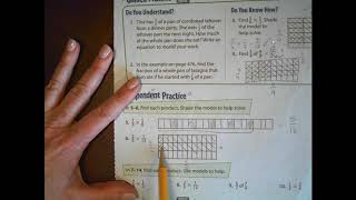 Lesson 84 Use Models to Multiply Two Fractions [upl. by Enetsirhc654]