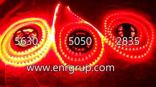 SMD LED Strip 2835 vs 5050 vs 5630  RED [upl. by Gorman]