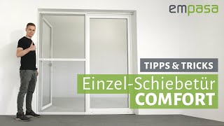 Fliegengitter EinzelSchiebetür COMFORT anbringen – Hilfe amp Montagetipps  empasa [upl. by Thor]