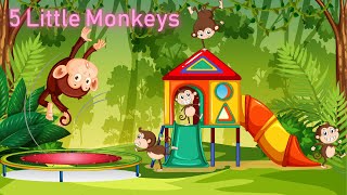 Five Little Monkeys Swinging in a Tree  Nursery Rhymes  Kids Songs cartoon monkey nurseryrhymes [upl. by Batholomew]