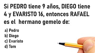 💡5 PREGUNTAS DE RAZONAMIENTO LÓGICO  Nivel 1  Profesor Bruno Colmenares [upl. by Celestine]