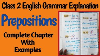 Prepositions  Class 2 Prepositions  Prepositions  Uses with Examples  Class 2 English Grammar [upl. by Lednek]