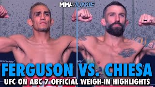 Tony Ferguson and Michael Chiesa Make Weight for MustWin Matchup  UFC Abu Dhabi  Highlights [upl. by Taro863]