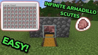 EASIEST 121 AUTOMATIC ARMADILLO SCUTE FARM TUTORIAL in Minecraft Bedrock MCPEXboxPSSwitchPC [upl. by Ennairod]