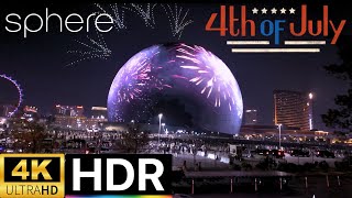 4K HDR Watch MSG Sphere amp Drone Show Dazzle Las Vegas on July 4th [upl. by Kelleher773]