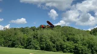 1929 New Standard D25 takeoff Old Rhinebeck Aerodrome [upl. by Soulier]