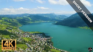 4K  ÄGERISEE  SWITZERLAND  Drone Footage  Cinematic Video w Ambient Music  SHORTENED VERSION [upl. by Utta]