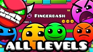 Geometry Dash 21  All Levels 121 100 Complete Latest Coins [upl. by Hepsibah]