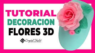 TUTORIAL FLORES 3D 🌺🌺 DECORACION UÑAS 🌷🌷 CON GEL PLASTILINA 🌺🌺 [upl. by Nuri]