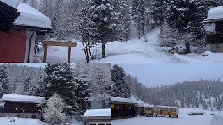 St Moritz In Winter  From Hotel To Train Station Switzerland 🇨🇭 [upl. by Eirelam]