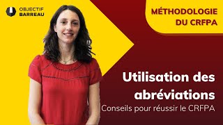 CRFPA  Utilisation des abréviations [upl. by Conners]