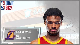 2024 NBA DRAFT Bronny James  Los Angeles Lakers [upl. by Tizes]