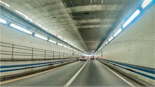 Hampton Roads Bridge Underwater Tunnel  Driving 4K  Norfolk  Virginia [upl. by Seessel]