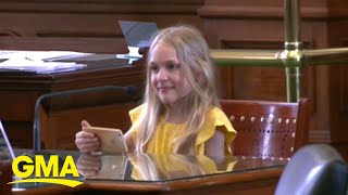 Fourthgrade trans activist testifies before Texas lawmakers  GMA [upl. by Lat731]