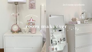 room makeover 8 🏹🕯 unboxing  ikea grocery  coquette room  pink room 🦢 [upl. by Yatnohs]