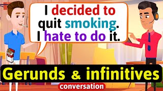 Gerunds and infinitives conversation Verb patterns  Improve your English Skills Everyday [upl. by Ikkela]