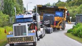 Caterpillar 777 Mining Haul Truck Transported by 11 Axle Lowboy [upl. by Prober658]