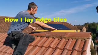 how I lay ridge tiles scaffolding Is down [upl. by Lowney32]