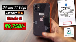 Unboxing iphone 11 ₹9758😱🔥 Grade E Locked🔐  Refurbished iphone  Cashify Supersale  Full Review [upl. by Gowon]