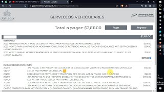 Como ver multas  pagar el refrendo de autos  motos Jalisco 2023 [upl. by Eceinert]