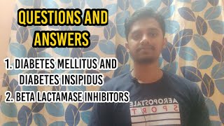 65 Diabetes Mellitus and Diabetes Insipidus Difference  Beta Lactamase Inhibitors in Tamil [upl. by Nagaek]