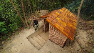 Building Complete Warm Underground Dugout Bushcraft Survival Shelter [upl. by Baniez129]