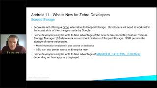 Zebra DevTalk  Android 11  New Features for Enterprise Developers  November 2021 [upl. by Akehsyt]