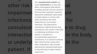 Mycophenolate Mofetil Induced ConvulsionsA rare complication immune autoimmunedisease convulsion [upl. by Ert468]