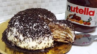 Torta di crepes alla Nutella  Nutella Crepes cake [upl. by Yadahs]