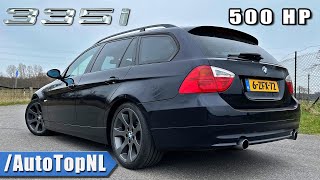 800HP BMW 335i Touring Big Single Turbo  Insane Sound Accelerations and Burnout [upl. by Lucie]