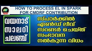 CMDRF CONTRIBUTION BY EARNED LEAVE SURRENDER IN SPARK [upl. by Mosenthal925]