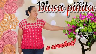 Blusa Piñitas a crochet [upl. by Ojahtnamas]