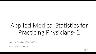 Applied Medical Statistics 2 RR AR [upl. by Ahsyek]