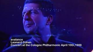 avalanche  Leonard Cohen Concert at the Cologne Philharmonic April 10th 1988 [upl. by Bick]