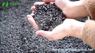 Extruded activated carbon columnar activated carbon pellet manufacturers  Zhulin carbon [upl. by Bowerman625]