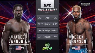 JARED CANNONIER VS DEREK BRUNSON FULL FIGHT UFC 271 [upl. by Laersi]