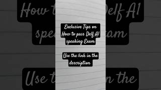 Exclusive tips on how to pass French DELF A1 speaking exam [upl. by Luanni622]