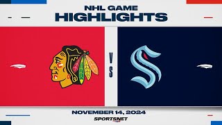 NHL Highlights  Blackhawks vs Kraken  November 14 2024 [upl. by Aztiraj484]