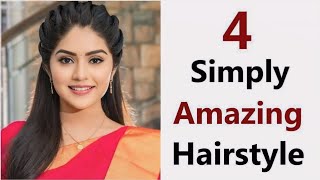 4 Simply Amazing Hairstyle  Easy hairstyle  new hairstyle  hairstyle for saree [upl. by Welcher]