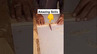 A craftsman is cutting wood woodworking wood skills diycrafts woodwork furniture woodcutting [upl. by Omor]