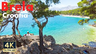 Brela Croatia 🇭🇷 4K Makarska Riviera Walking Tour 2022 [upl. by Kenwee]