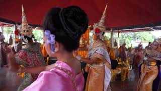 100 Thai dancer for pray hatyai fourface buddha at hatyai municipal by MrAllen SK from Malaysia [upl. by Robert]