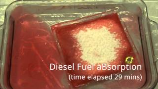 Diesel Fuel aBsorption Demo With IMBIBER BEADS® [upl. by Eiffub]