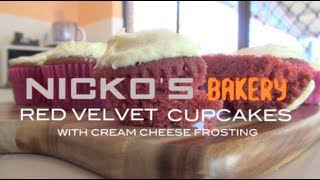 RED VELVET CUPCAKES  Nickos Bakery [upl. by Annayehc]