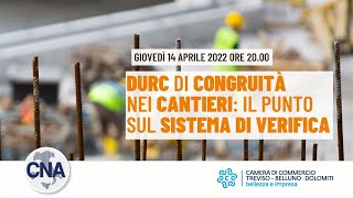 DURC di congruità del cantiere aggiornamento aprile 2022 [upl. by Aronle564]