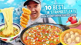 10 BEST amp STRANGEST Carnival Eats in Australia at 2024 Sydney Royal Easter Show  CHINATOWN Noodles [upl. by Leakcim]