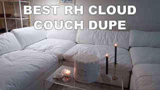 restoration hardware cloud couch dupe  modani furniture bloom sectional REVIEW [upl. by Eisyak]