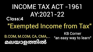 Exempted IncomeIncome Tax Ay202122 [upl. by Ahsiak107]