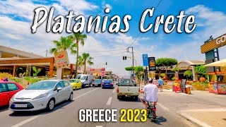 Chania Crete driving through Platanias Kreta Greece 2023 [upl. by Aisinoid538]