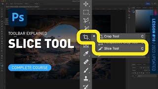 Slice Tool  Toolbar Explained amp Demonstrated Photoshop Tutorial for Beginners [upl. by Ehcram]